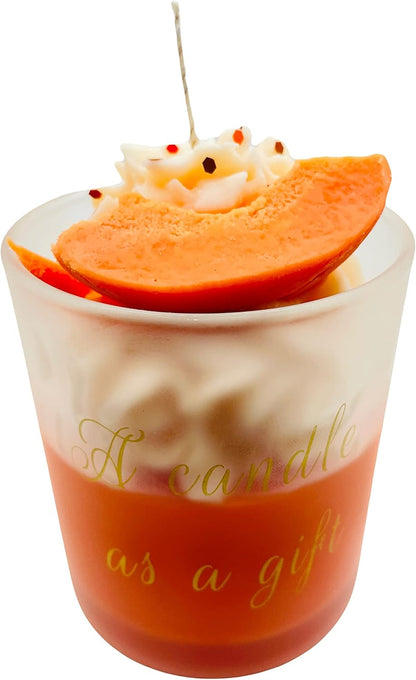 Jar candles, Aromatherapy Candles, Handmade, Strong Candles for Home 10 oz 50-60 Hour Burn, All Natural Soy, Non Toxic (Peaches and Cream)
