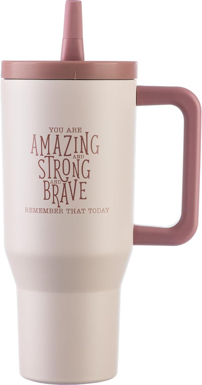 30 oz Insulated Stainless Steel Tumbler with Lid (Blush)