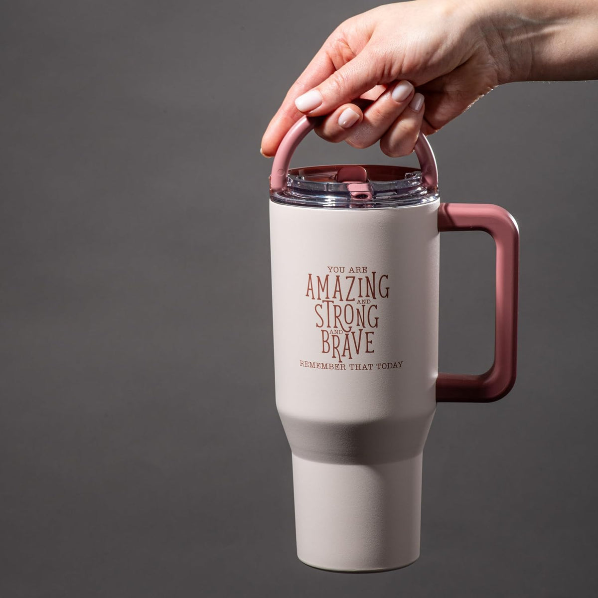 30 oz Insulated Stainless Steel Tumbler with Lid (Blush)
