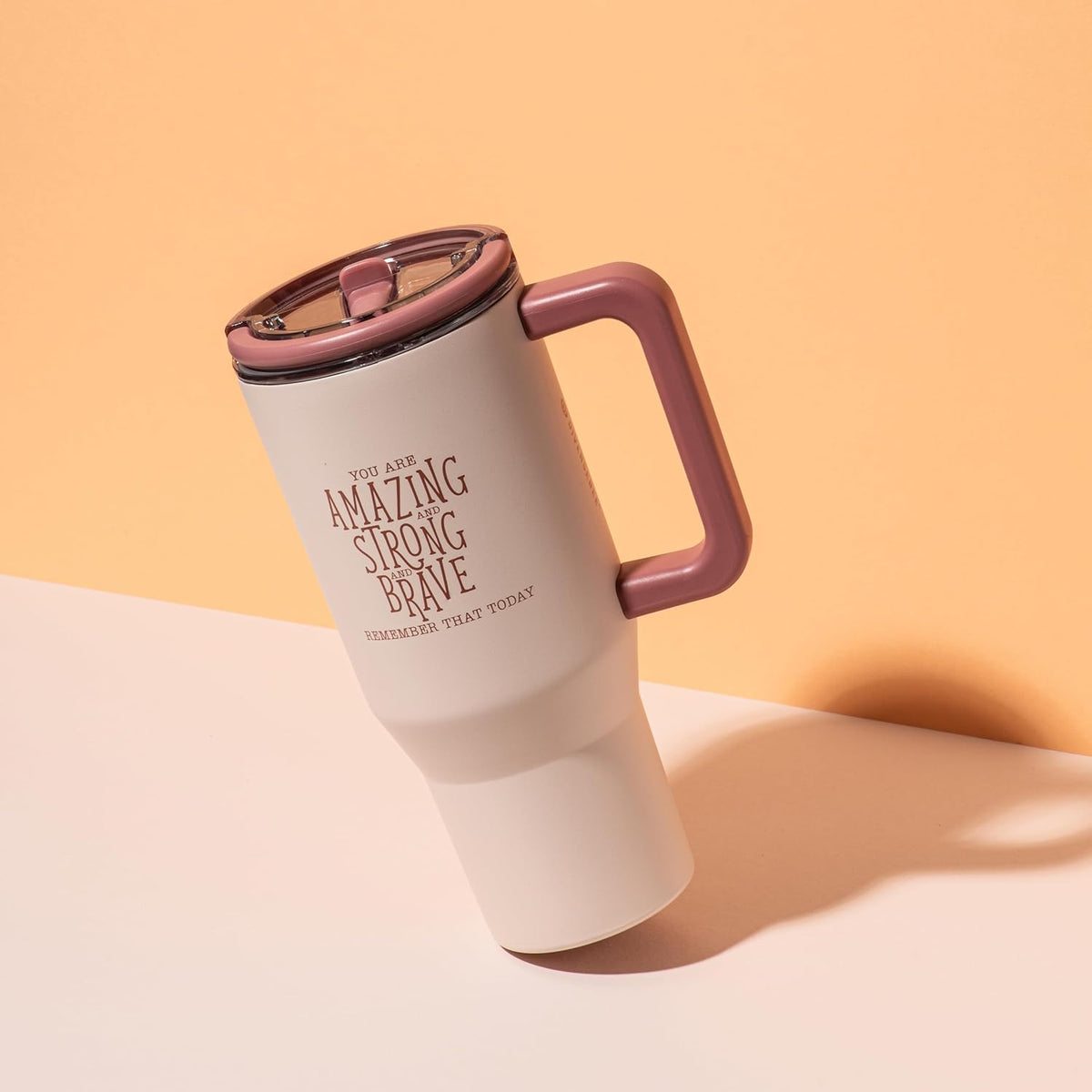 30 oz Insulated Stainless Steel Tumbler with Lid (Blush)