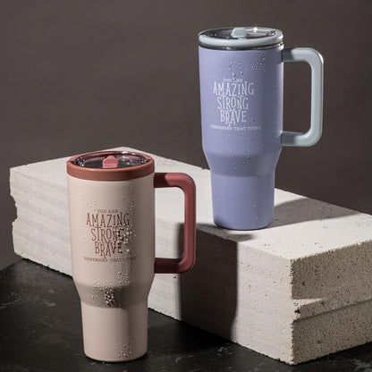 30 oz Insulated Stainless Steel Tumbler with Lid (Blush)