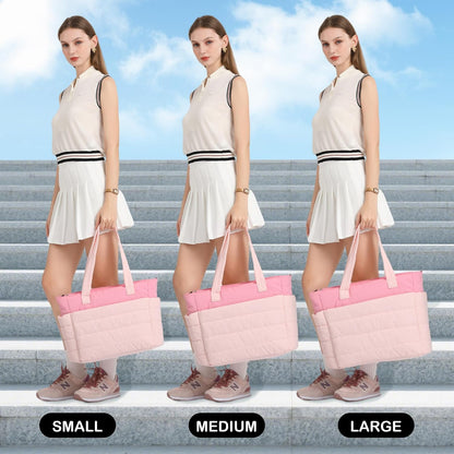 Puffer Tote Bag for Women Work Lightweight Puffy Quilted Tote Laptop