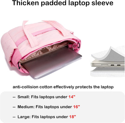 Puffer Tote Bag for Women Work Lightweight Puffy Quilted Tote Laptop