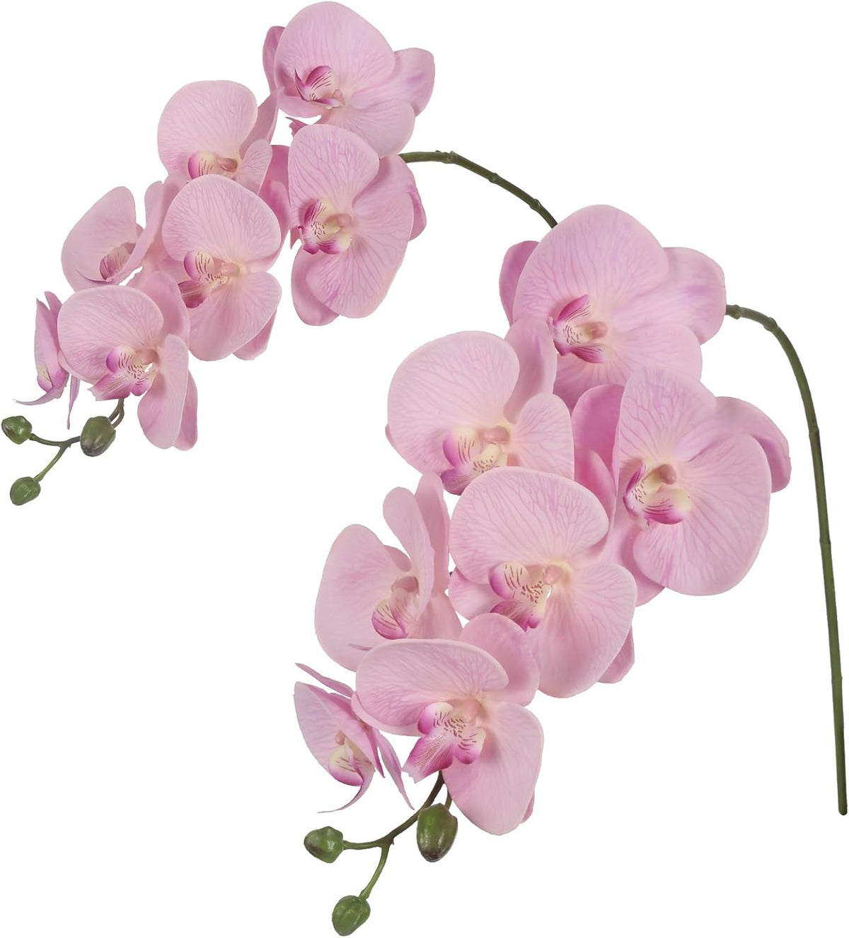 34.3" Pink Orchid Artificial Flowers, Real Touch Fake Orchid Latex Pink Flowers Phalaenopsis Branches for Home Party Wedding Bridal Shower Decoration, 2pcs Pink
