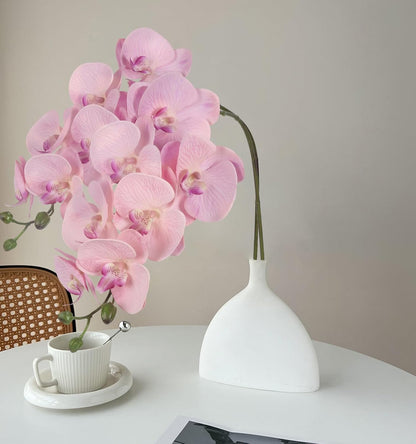 34.3" Pink Orchid Artificial Flowers, Real Touch Fake Orchid Latex Pink Flowers Phalaenopsis Branches for Home Party Wedding Bridal Shower Decoration, 2pcs Pink
