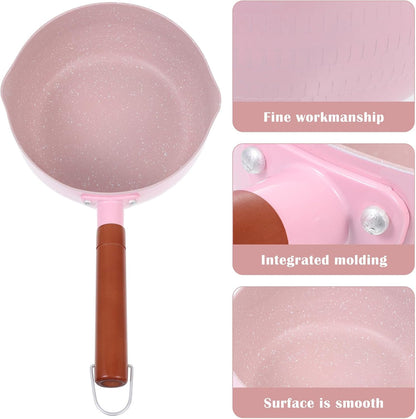 18cm Pink Maifan Stone Food Cooking Pot Japanese Style Soup Pan Aluminum Complementary Food Saucepan for Household Kitchen Use