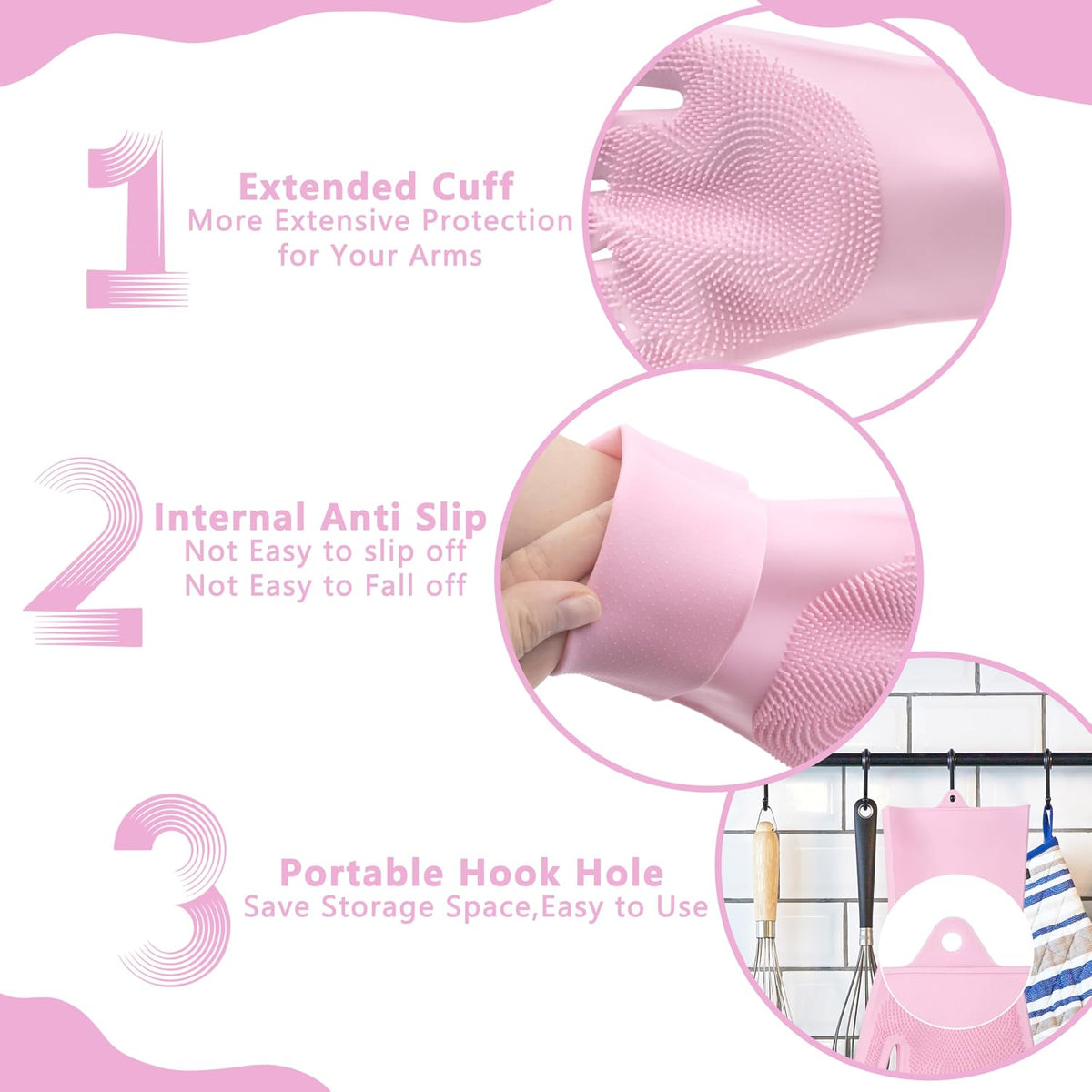 Pet Grooming Gloves—Dog Washing Gloves with High-Density Teeth