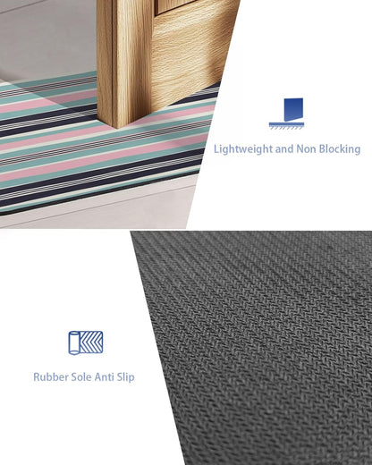 Bath Mat Absorbent Bathroom Rug,Pink Blue Black Stripes Non Slip Quick Dry Bath Rugs Diatomite Stone Shower Mat,Watercolor Lines Washable Doormat Kitchen Mats