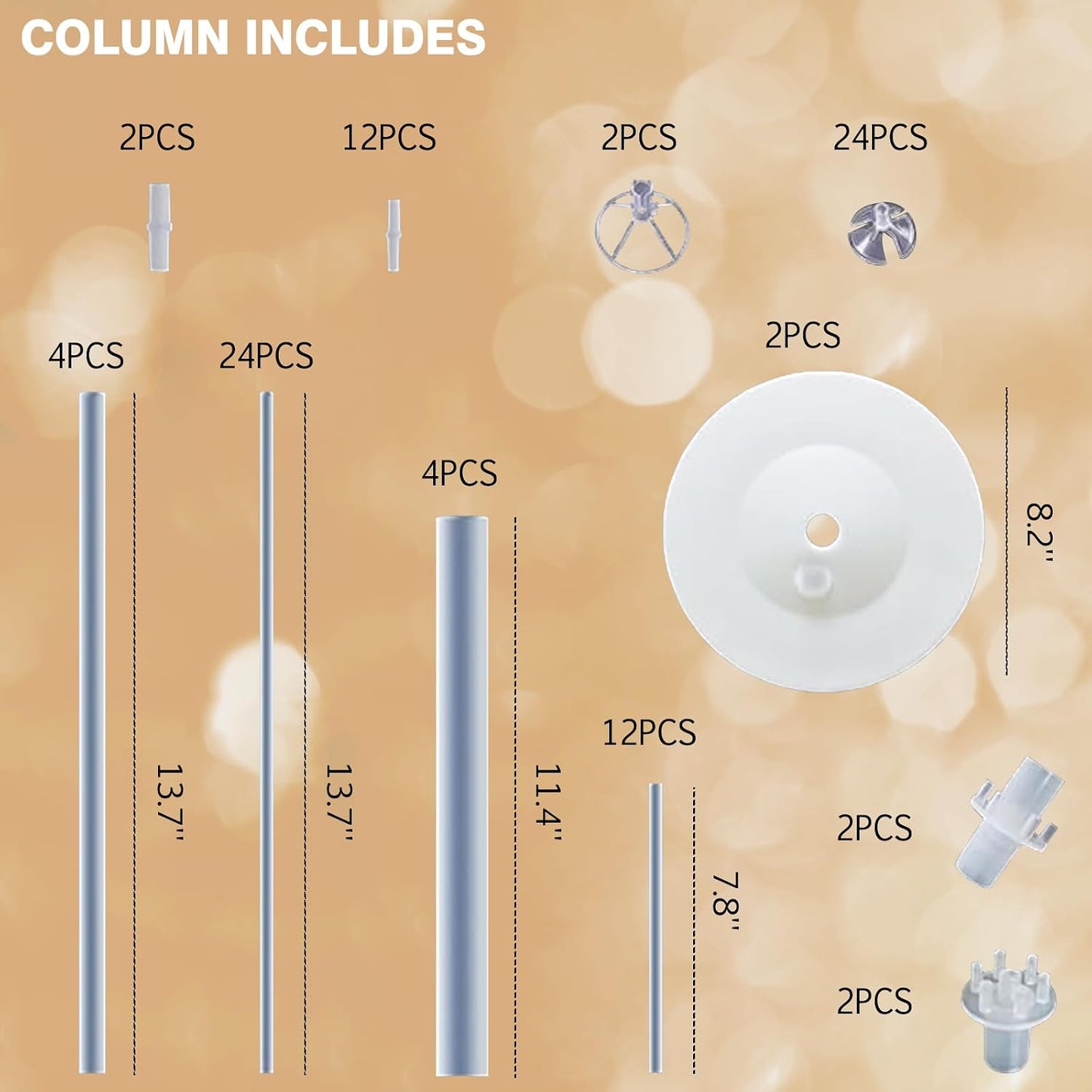 2 Sets Balloon Arch Stand with Base and String Light + 26pcs Balloons,Balloon Column Stand Kit for Floor Decorations for Baby Shower Graduation Birthday Halloween Wedding Party