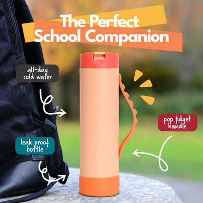 Iconic 20oz Kids Insulated Water Bottle w/Straw & Pop-It Handle