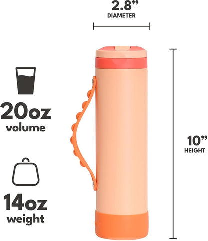 Iconic 20oz Kids Insulated Water Bottle w/Straw & Pop-It Handle
