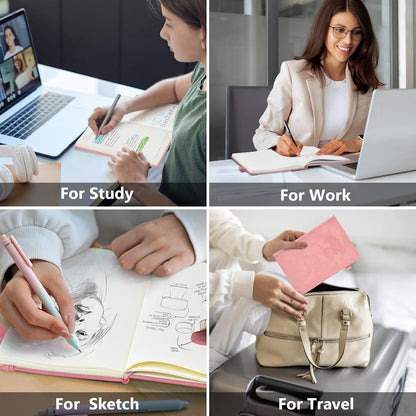Lined Notebook 5.9"x8.5", Hardcover Leather Journal for Women Men,160 Pages