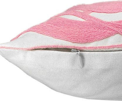 Floral Embroidered Throw Pillow Cover 18"x18" 1pc, Light Pink
