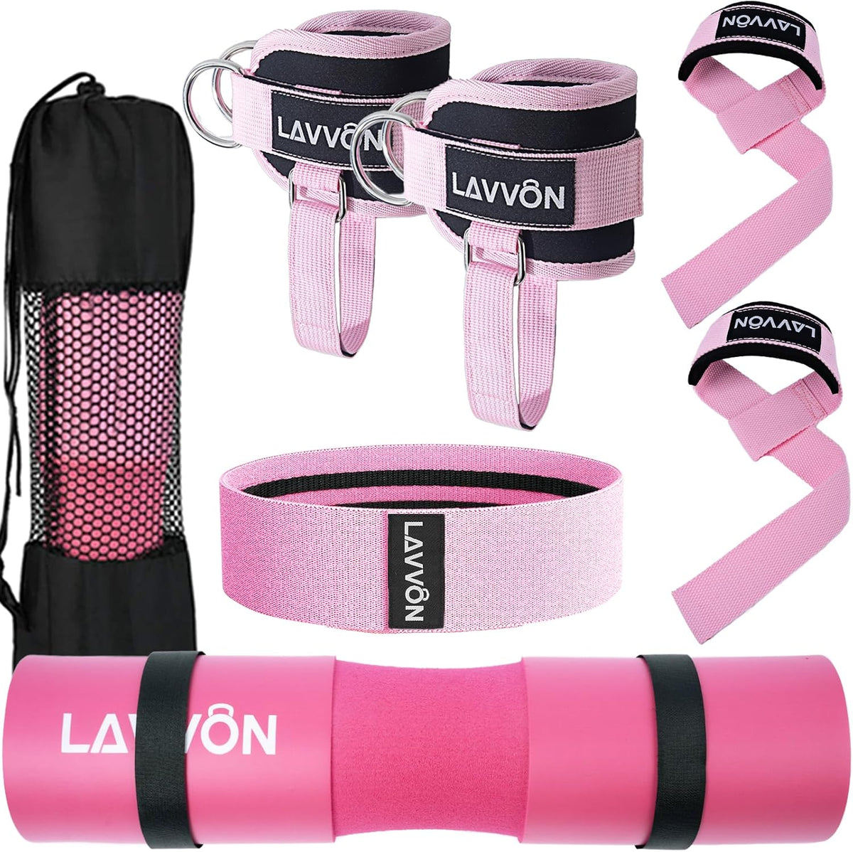 7Pcs-Barbell Pad Set for Hip Thrust -Squat Pad, Weight Lifting Bar Cushion