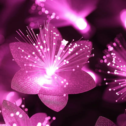 Fiber Optic Flower Tree Lamp - 48 LED Table Night Light USB Powered Artificial Flower Bonsai Tree Lamp Bedroom Living Room Decor Valentine's Day Birthday Gift for Women Girls Mother (Pink)