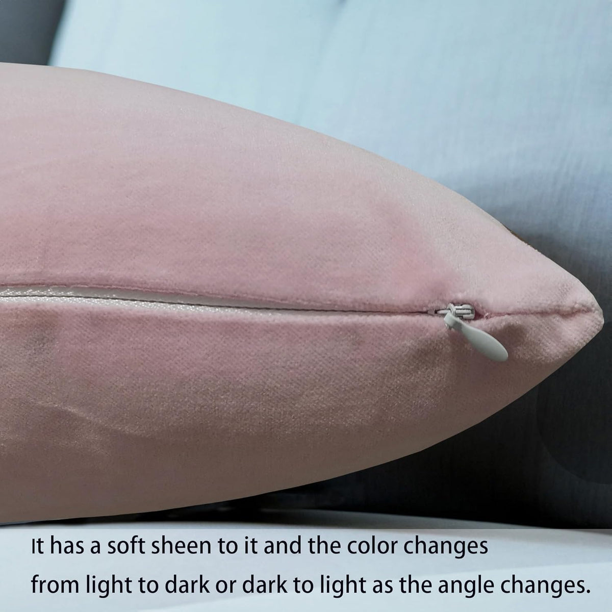 Cotton Velvet Pack of 2 Decorative Velvet Accent Lumbar Throw Pillow Covers, Light Pink 12x20 Rose Shadow Soft Classic Both Sides Rectangle Bolster Cushion Toss Pillow Case for Couch Bedroom Sofa Car
