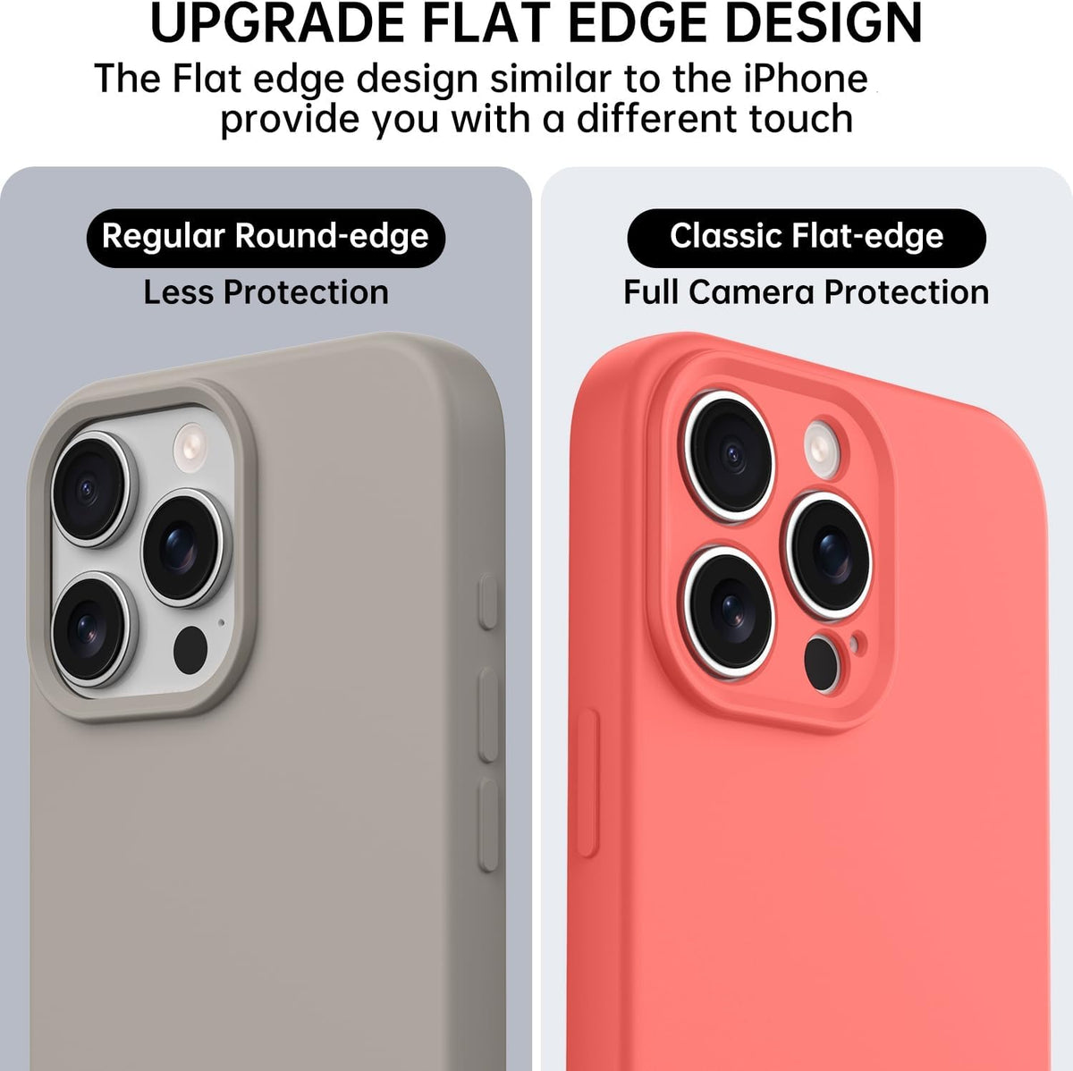 Compatible with iPhone 13 Pro Max Case, Shockproof Liquid Silicone Protective Phone Case with Soft Anti-Scratch Microfiber Lining Ultra Slim Drop Protection Phone Cover (Peach)