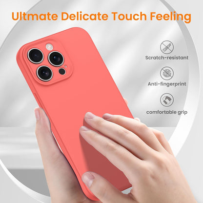 Compatible with iPhone 13 Pro Max Case, Shockproof Liquid Silicone Protective Phone Case with Soft Anti-Scratch Microfiber Lining Ultra Slim Drop Protection Phone Cover (Peach)