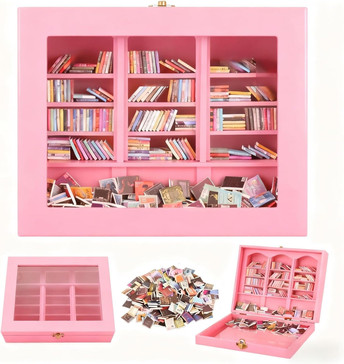Mini Wooden Bookshelf for Anxiety Relief
