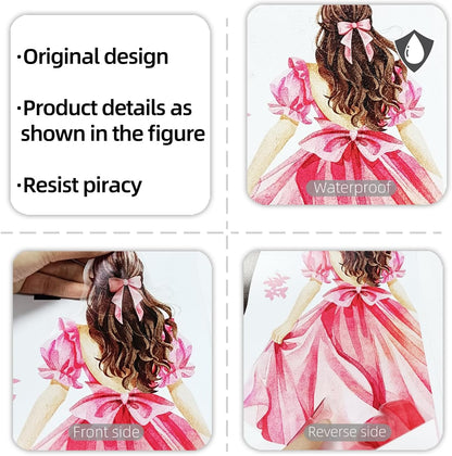 Wall Stickers Large Pink Cherry Blossom Tree Peel and Stick Removable Art Decals Decorative Ballgown Girl Butterflies Floral Wall Decor for Girls Kid Bedroom/Living Room Nursery,115cmX156cm