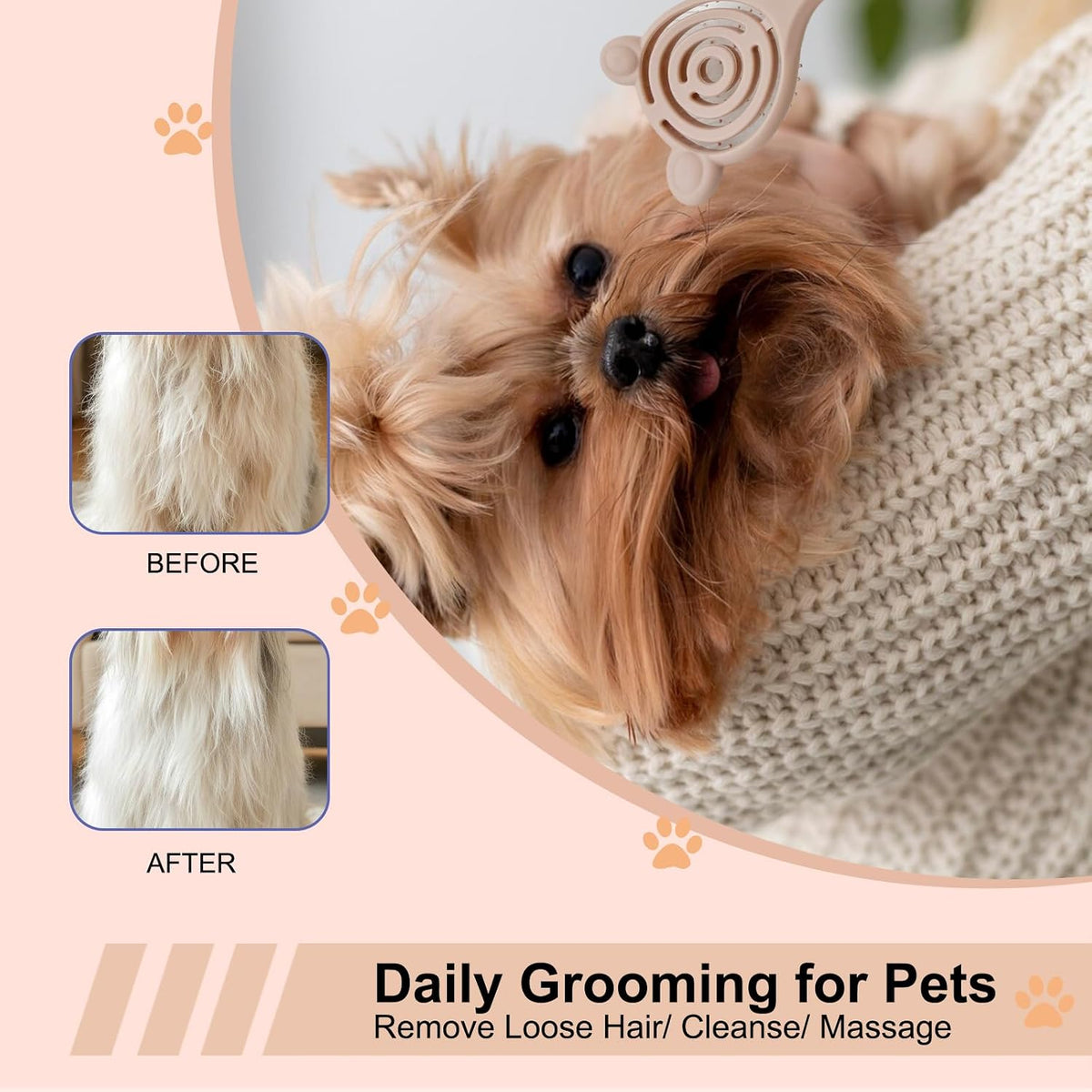 Cat-Ear Design Puppy Brush (Light Pink)