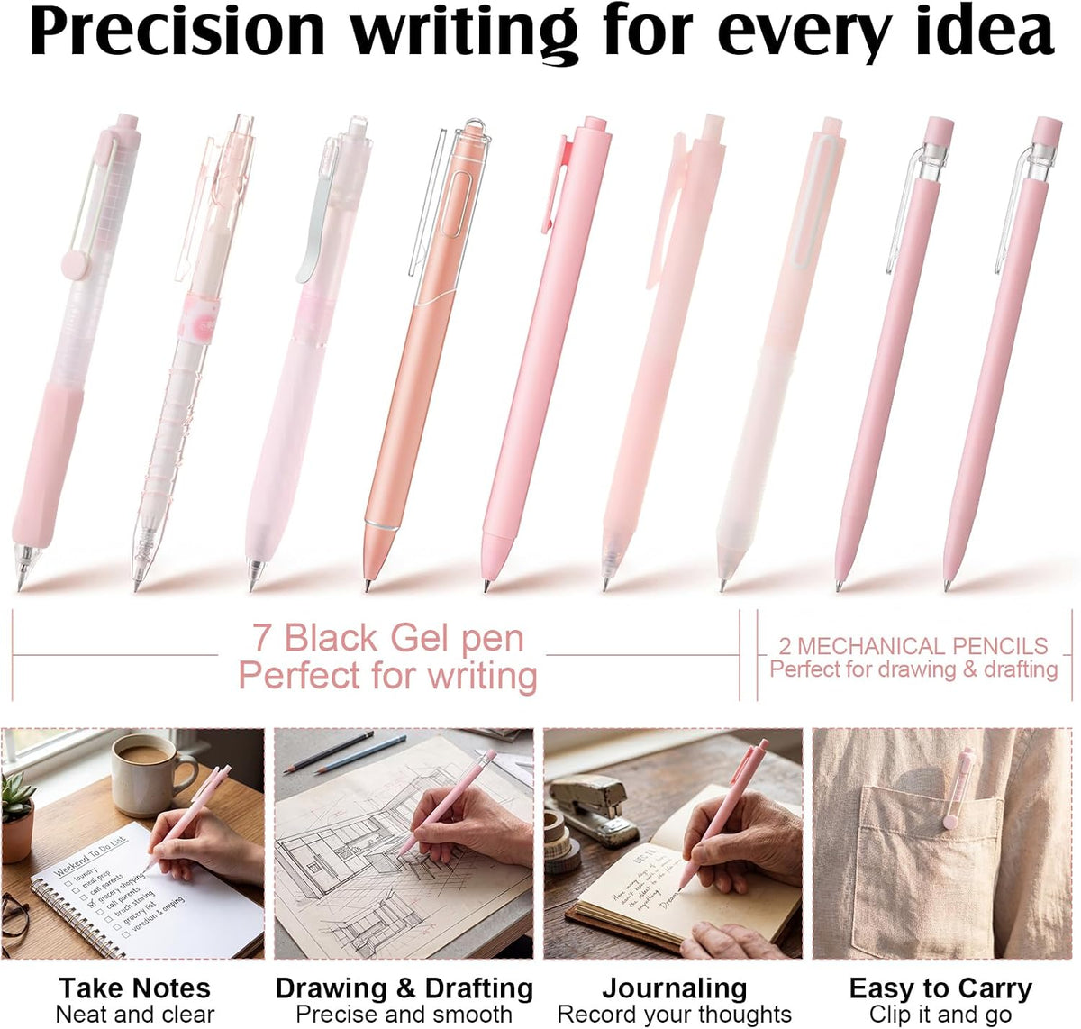 26 in 1 Pink Desk Organizer and Accessories for Office Dorm School