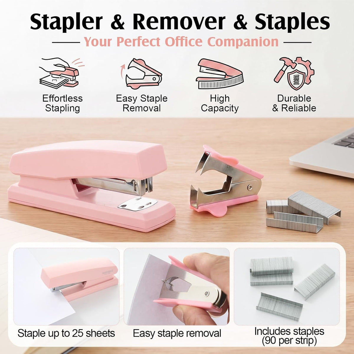 26 in 1 Pink Desk Organizer and Accessories for Office Dorm School