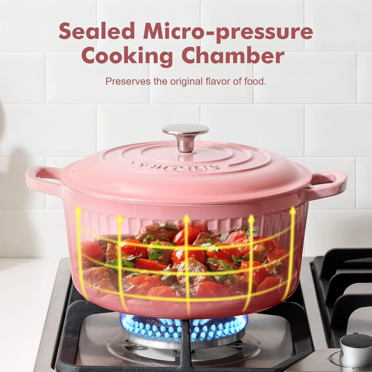 3.5QT Enameled Cast Iron Dutch Oven Pot with Lid&Cotton Potholders