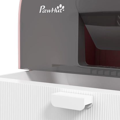 Cat Litter Box with Lid, Covered Litter Box for Indoor Cats with Tray, Scoop, Mat, Filter, 17" x 17" x 18.5", Pink