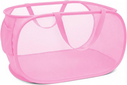 Collapsible Laundry Hamper Basket,Pop Up Mesh Foldable Bag for Laundry Room