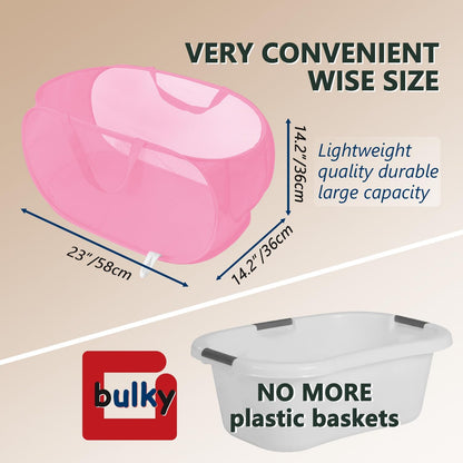Collapsible Laundry Hamper Basket,Pop Up Mesh Foldable Bag for Laundry Room
