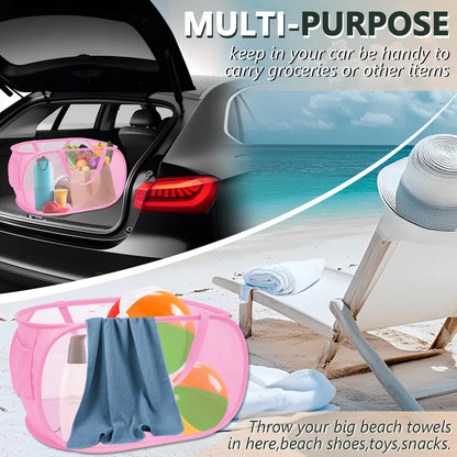 Collapsible Laundry Hamper Basket,Pop Up Mesh Foldable Bag for Laundry Room