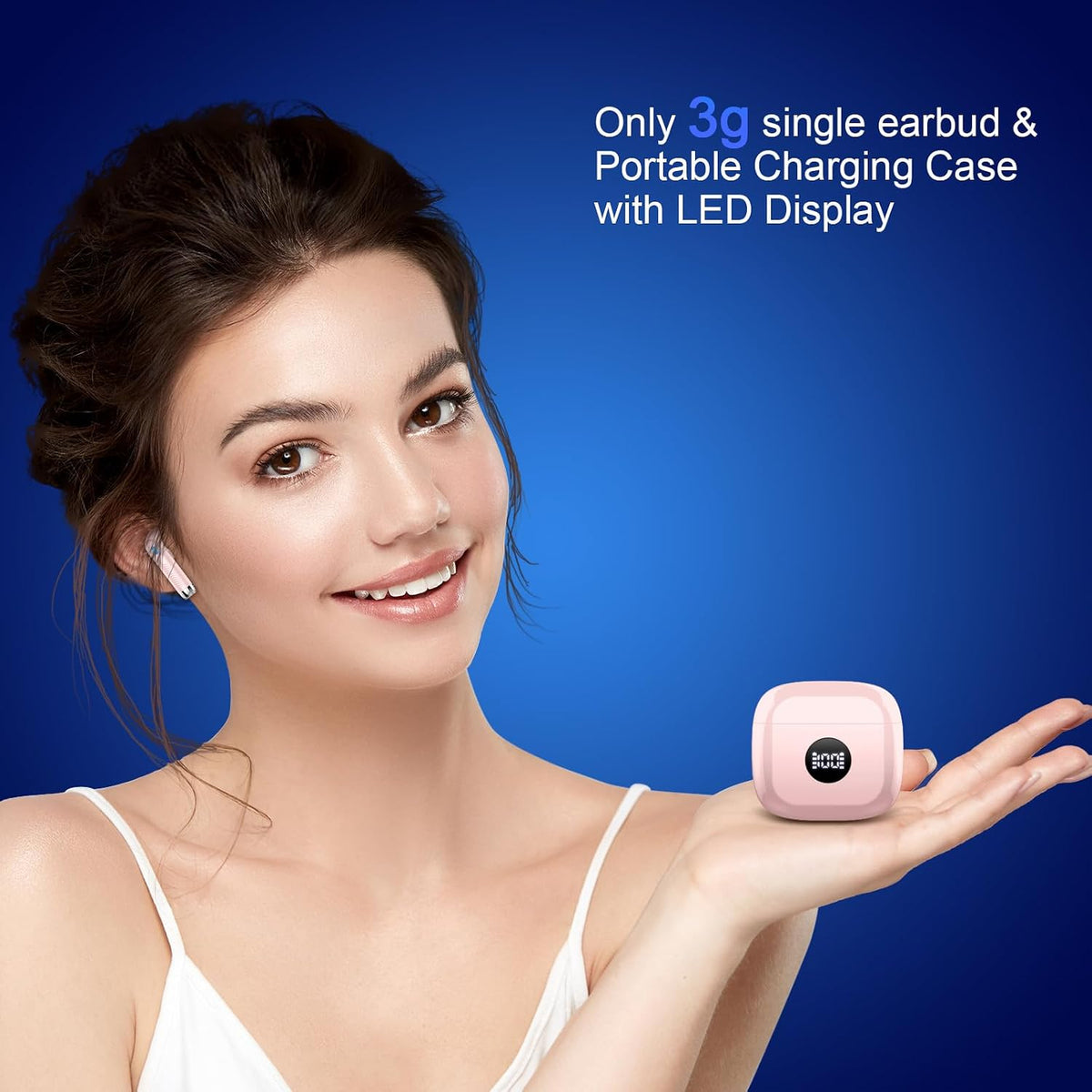 Wireless Earbuds, Bluetooth 5.4 Ear Buds, LED Power Display, 6D Bass Stereo