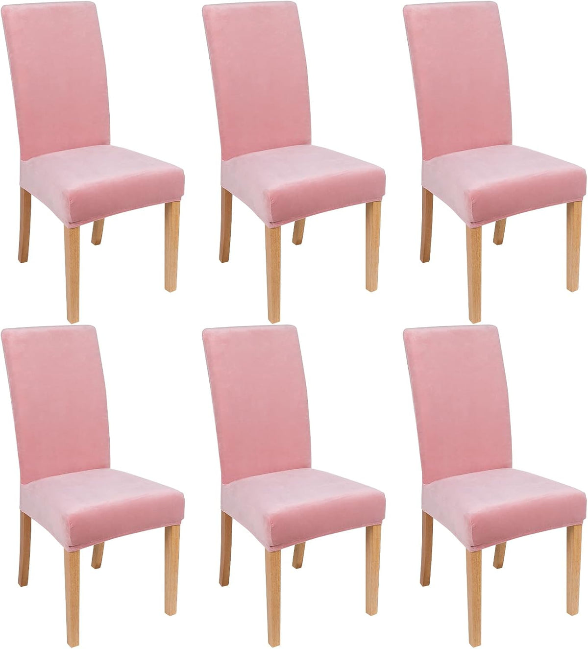 Velvet Stretch Dining Chair Covers, Parsons Chair Slipcovers Set of 6