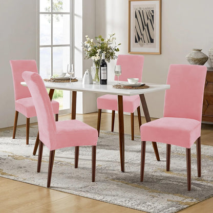 Velvet Stretch Dining Chair Covers, Parsons Chair Slipcovers Set of 6