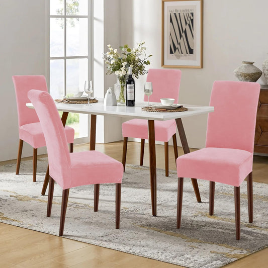 Velvet Stretch Dining Chair Covers, Parsons Chair Slipcovers Set of 6