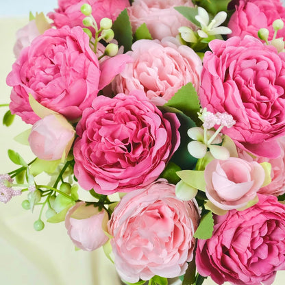 6 Pcs Peonies Artificial Flowers, Pink Flowers for Centerpieces