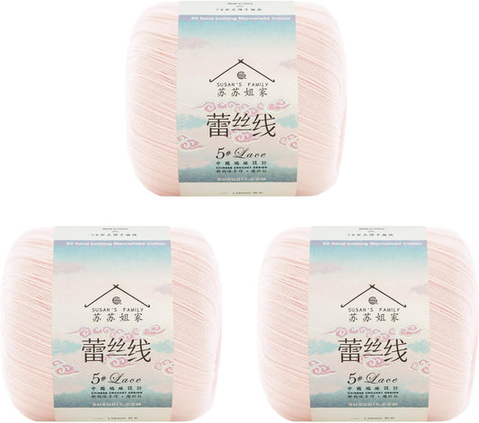 #5 Lace Combed Yarn 3pk-3 x 40g/164 Yds Crystal Pink