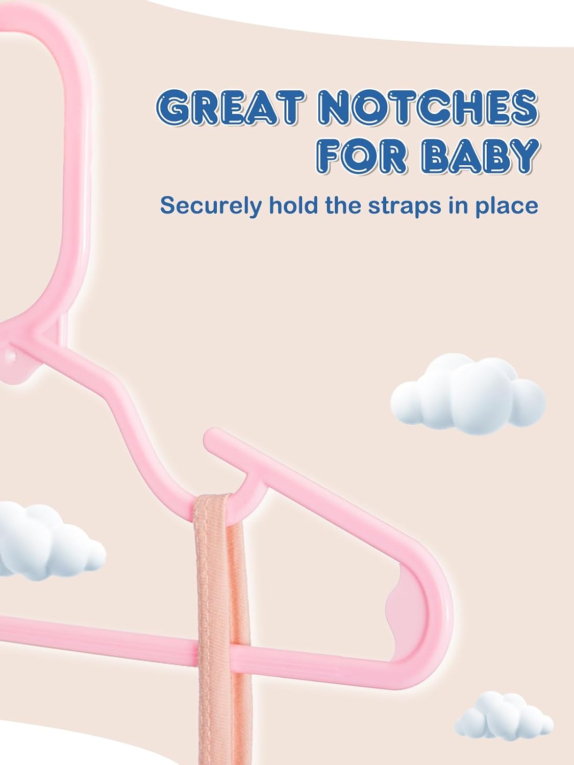 Baby Hangers 60 Pack, Pink Kids Plastic Hanger for Daily Use