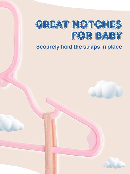 Baby Hangers 60 Pack, Pink Kids Plastic Hanger for Daily Use