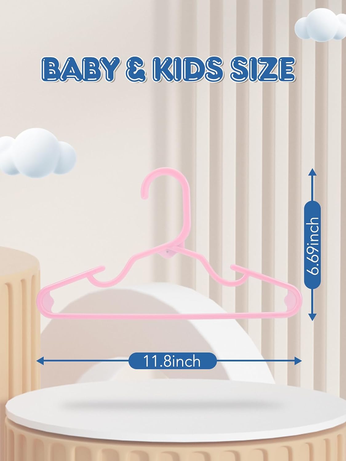 Baby Hangers 60 Pack, Pink Kids Plastic Hanger for Daily Use
