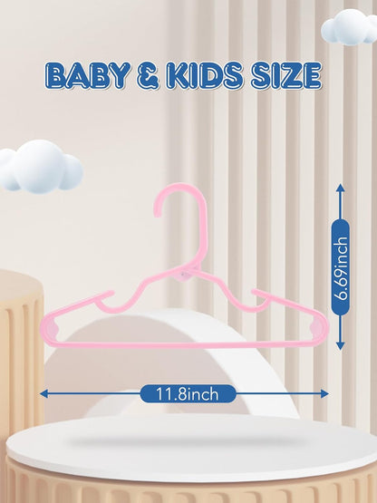 Baby Hangers 60 Pack, Pink Kids Plastic Hanger for Daily Use