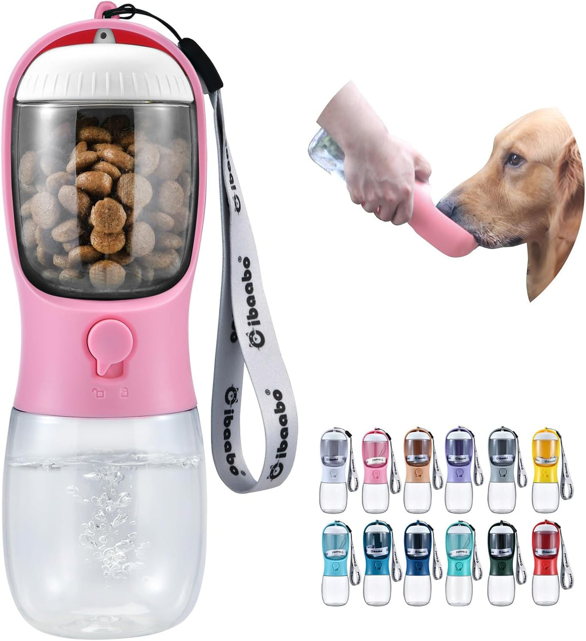 Dog Water Bottle Portable with Food Container & Filter for Travel