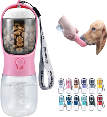Dog Water Bottle Portable with Food Container & Filter for Travel