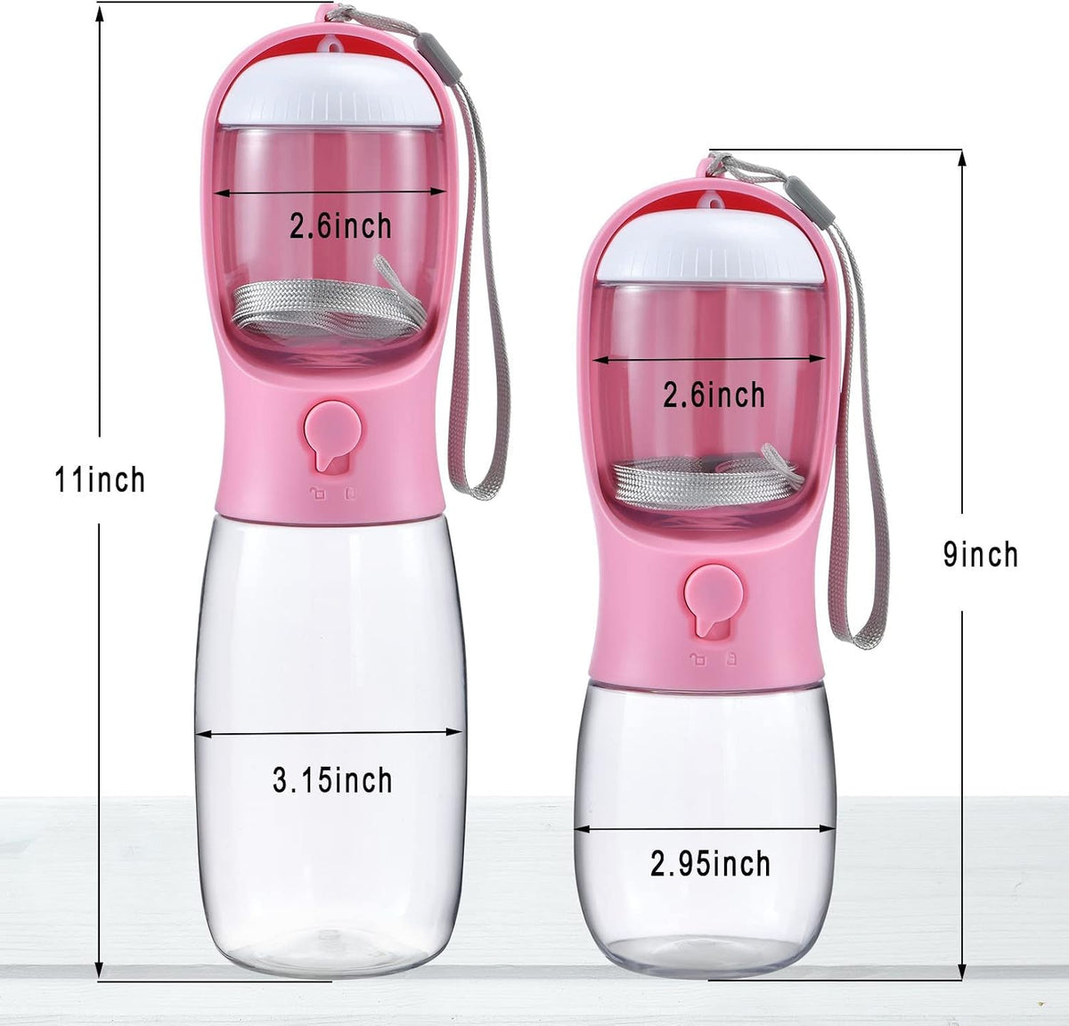 Dog Water Bottle Portable with Food Container & Filter for Travel