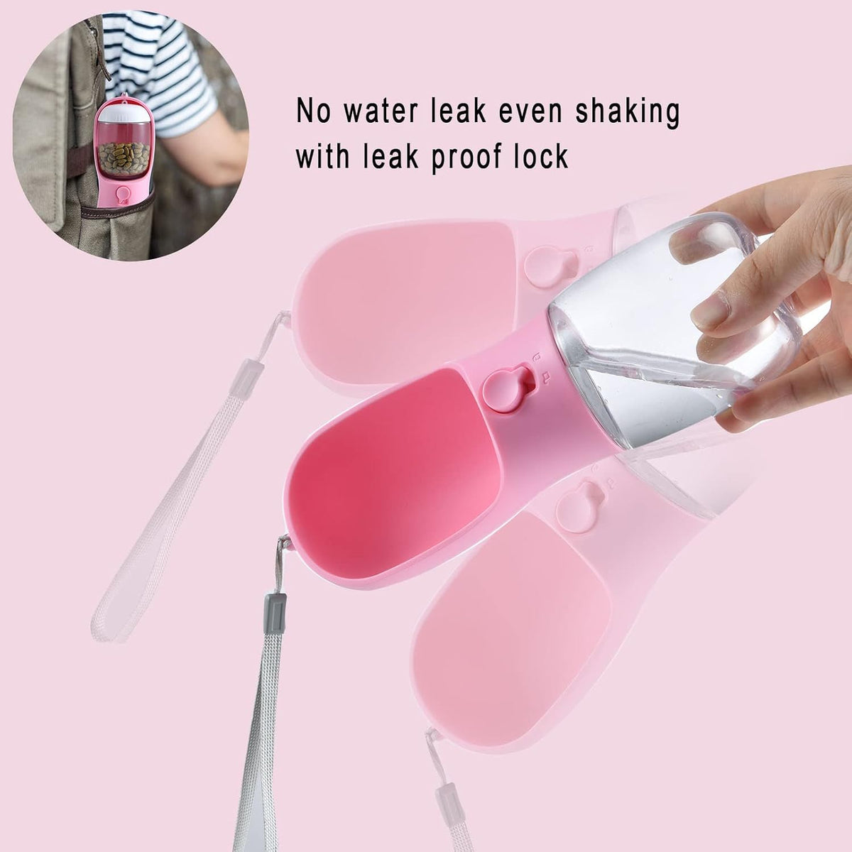 Dog Water Bottle Portable with Food Container & Filter for Travel