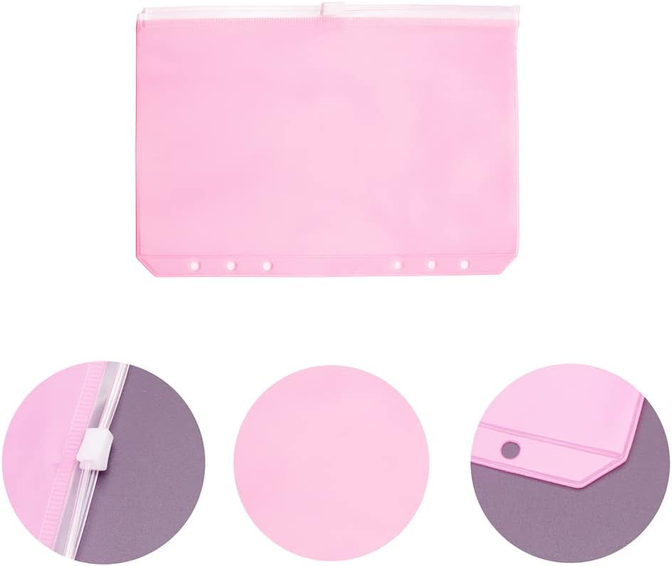 Pink A5 Binder Pockets 12pcs Zipper Cash Envelopes