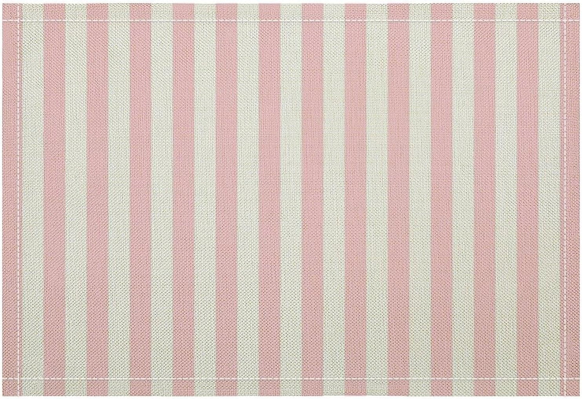 Pink and White Striped Placemats Set of 6,Modern Farmhouse Vertical Striped Geometric Pattern Placemats Table Mat for Home Dining Table Kitchen Party Decor 12x18in 6PCS