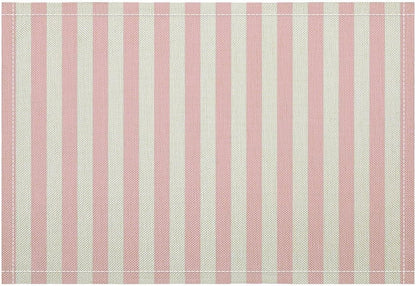 Pink and White Striped Placemats Set of 6,Modern Farmhouse Vertical Striped Geometric Pattern Placemats Table Mat for Home Dining Table Kitchen Party Decor 12x18in 6PCS