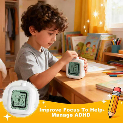 4 in 1 Visual Digital Visual Timer Battery Operation Alarm Clock with Humidity Temperature Monitor Magnetic Wall Mount Kitchen Study Timer for Classroom Office Bedroom Pink